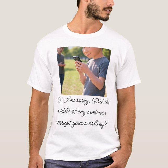 Camiseta de adicción al teléfono humorística (Anverso)