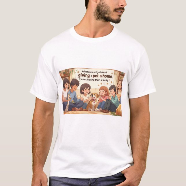 Camiseta de adopción de camisetas - "Dar una famil (Anverso)