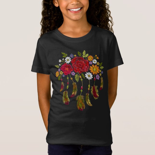 Camiseta de Adorables Rosas y Feathers (Anverso)