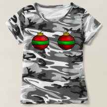 Camiseta de adorno de Navidad de camuflaje