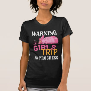 Camiseta de advertencia de viaje de chicas en prog