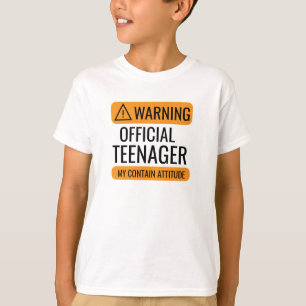 Camiseta de advertencia oficial para adolescentes