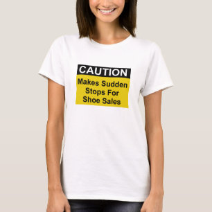 Camiseta de advertencia para venta de zapatos dive