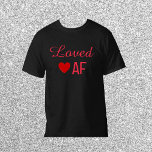 Camiseta de AF amada al Corazón Rojo<br><div class="desc">Camiseta de AF AMADA con corazón rojo y letras.</div>