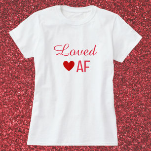 Camiseta de AF amada al Corazón Rojo