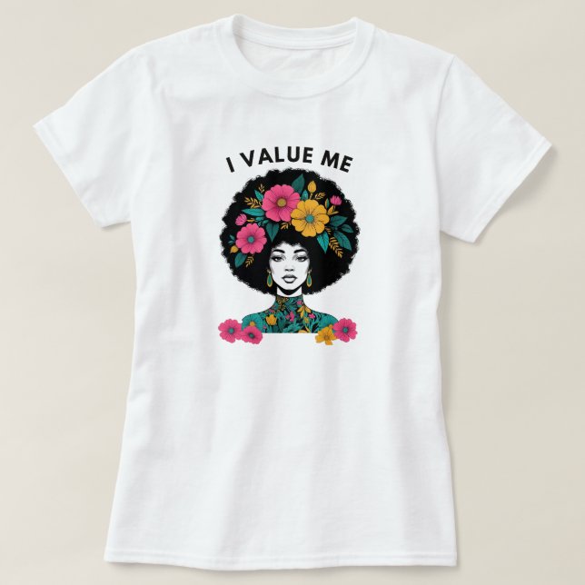 Camiseta de Afirmación 'Me Valoro a Mí Misma' | Gr (Diseño del anverso)