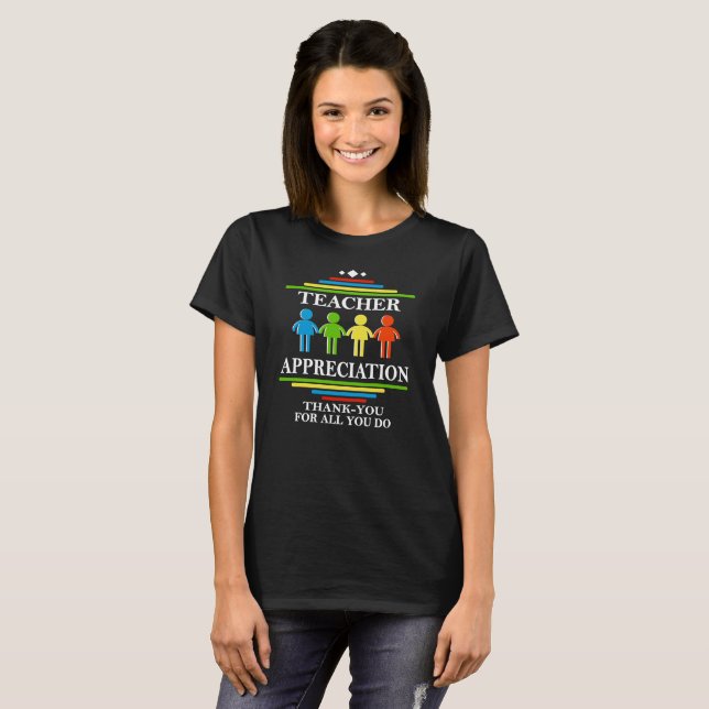 Camiseta De agradecimiento del aprecio del profesor para (Anverso completo)