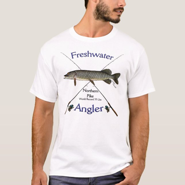 Camiseta de agua dulce de la pesca del pescador (Anverso)