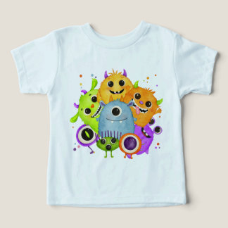 Camiseta de agua para niños pequeños con monstruos