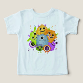 Camiseta de agua para niños pequeños con monstruos