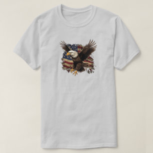 Camiseta de águila con bandera americana