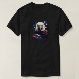 Camiseta de águila con bandera americana