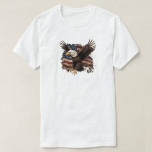 Camiseta de águila con bandera americana