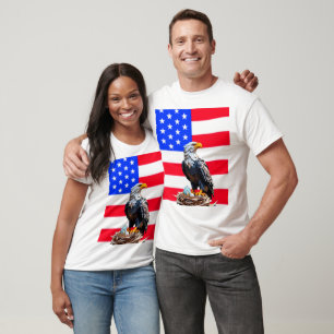 Camiseta de águila de origami americana – Geométri