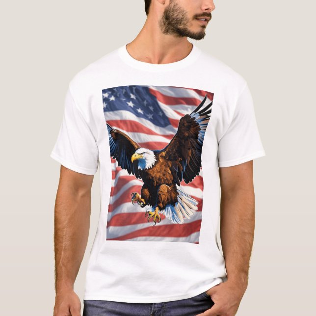 Camiseta de águila y bandera de Estados Unidos (Anverso)