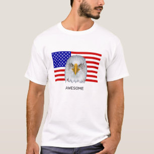 Camiseta de águila y bandera estadounidense