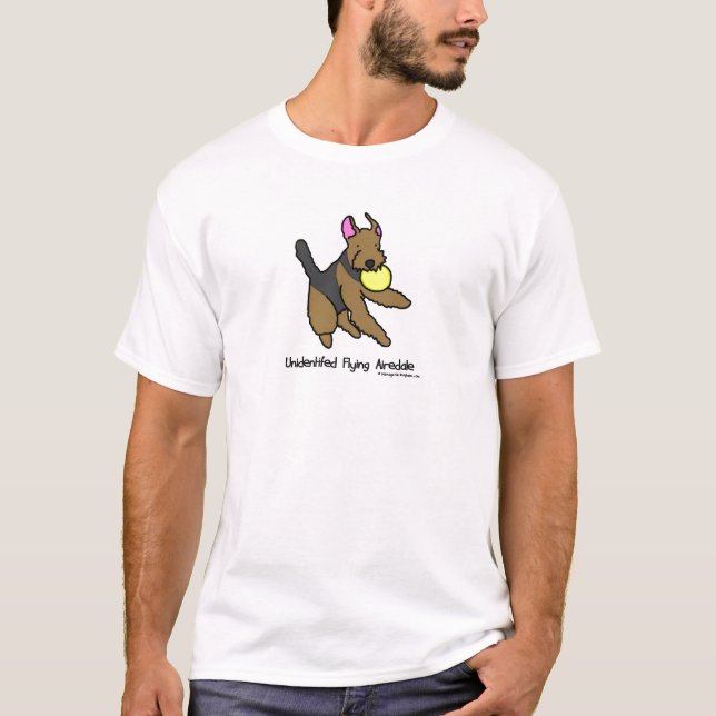 Camiseta de Airedale Terrier del perro del disco (Anverso)