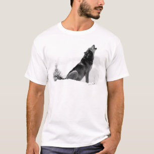 Camiseta de Alaska del lobo de madera