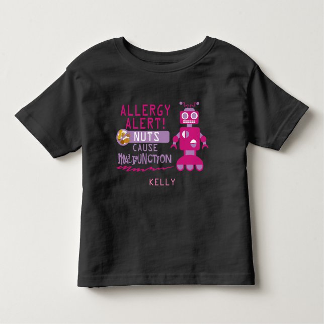 Camiseta de Alerta de Alergia a Nueces para Niñas  (Anverso)