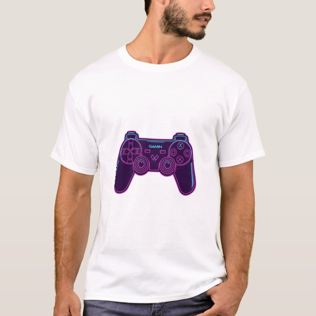 Camiseta de algodón blanca con control de juego ne (Anverso)