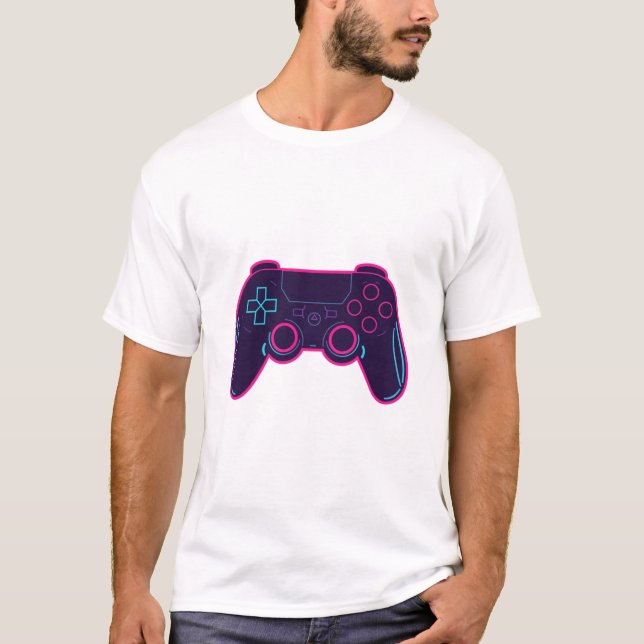 Camiseta de algodón blanca con control de juego ne (Anverso)