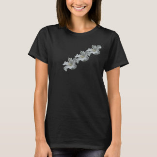 Camiseta de algodón blanca de la flor del hibisco
