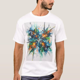Camiseta de algodón de arte abstracto Color Burst