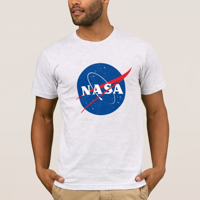 Camiseta De Algodón De Icónica De La NASA (Gris De (Anverso)