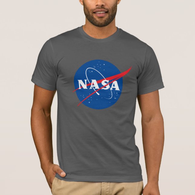 Camiseta De Algodón De Icónica De La NASA (Gris La (Anverso)