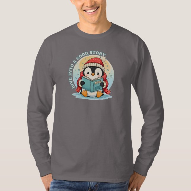 Camiseta de algodón de manga larga Penguin Magical (Anverso)