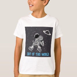 Camiseta de algodón del espacio exterior del niño