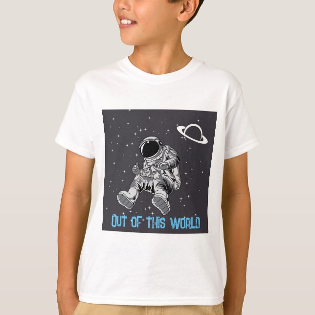 Camiseta de algodón del espacio exterior del niño  (Anverso)