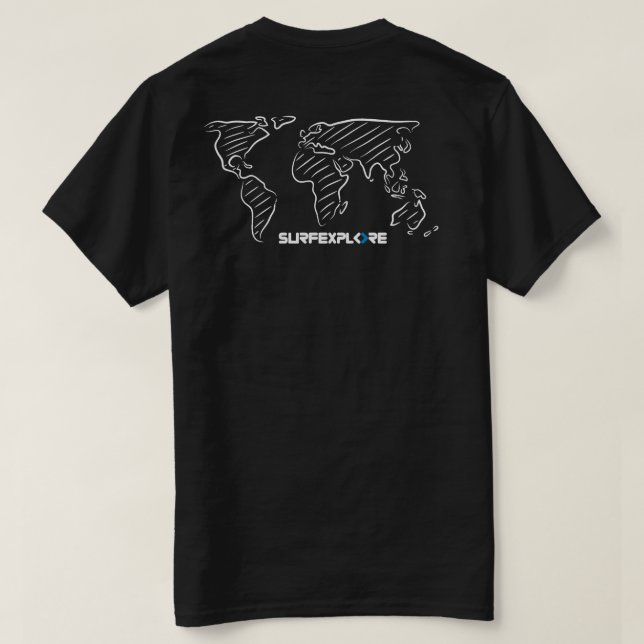 camiseta de algodón del surfEXPLORE (Reverso del diseño)