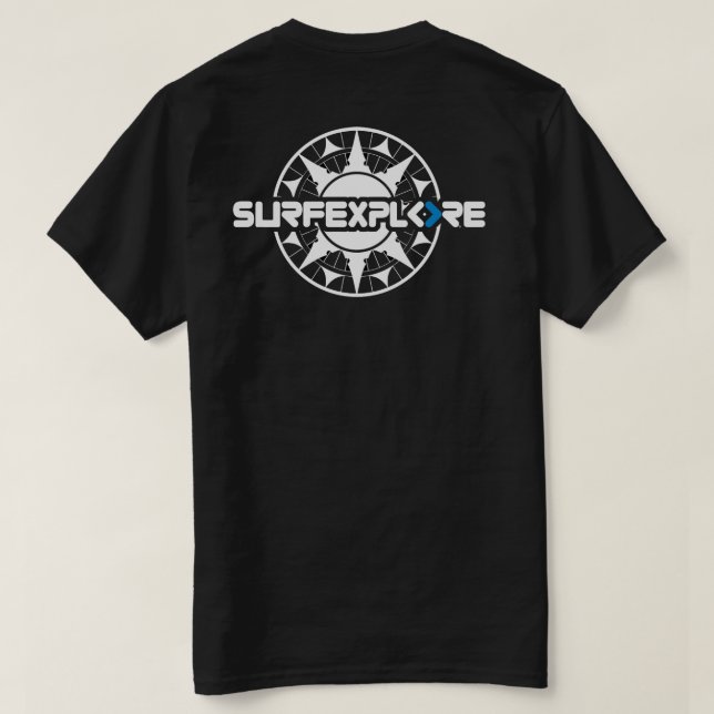 camiseta de algodón del surfEXPLORE (Reverso del diseño)