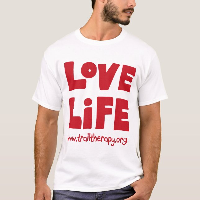 Camiseta de algodón (grande) de la vida del amor (Anverso)