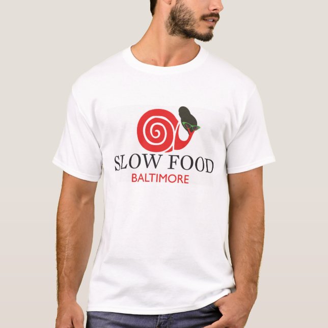 Camiseta de algodón lenta de la comida (Anverso)