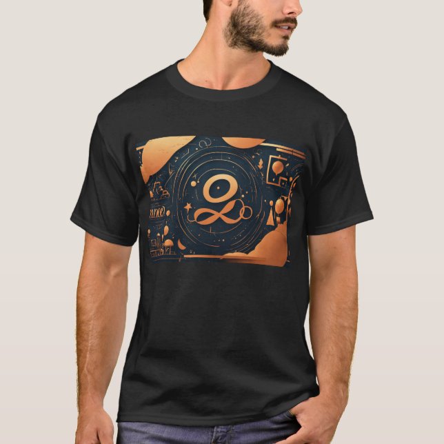 camiseta de algodón negro con diseño (Anverso)