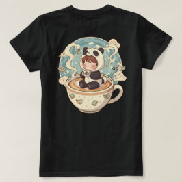 Camiseta de algodón para mujer Kawaii Panda Brew