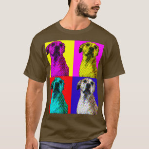 camiseta de algodón perro pop art