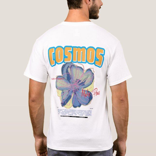 Camiseta de algodón premium de gran tamaño Cosmos  (Reverso)