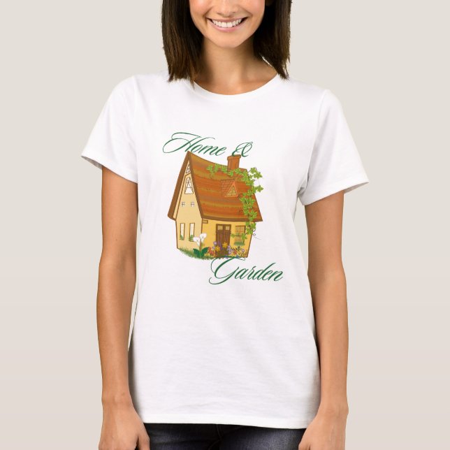 Camiseta de algodón y jardín - Diseño de casa y ja (Anverso)