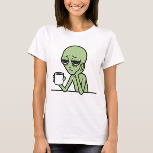 Camiseta de Alien Cansado Café