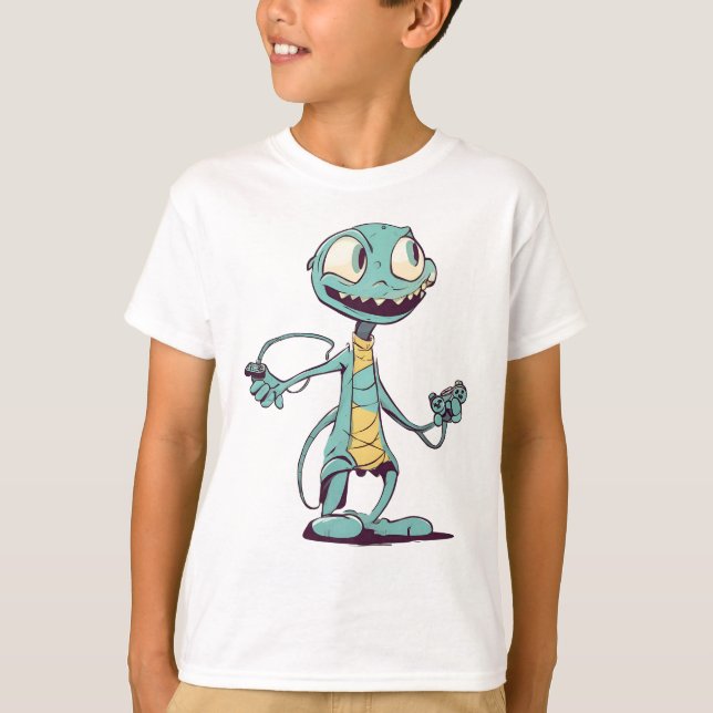 Camiseta de Alien Gamer Unisex Kid (Anverso)
