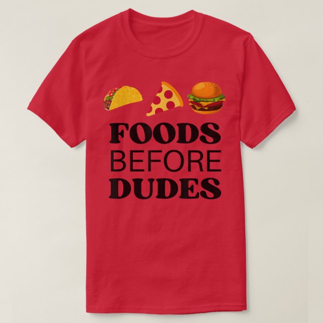 Camiseta de alimentos ante dudes (Taco, Pizza, ham (Diseño del anverso)