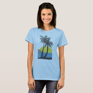 Camiseta de amanecer de árbol de palmas