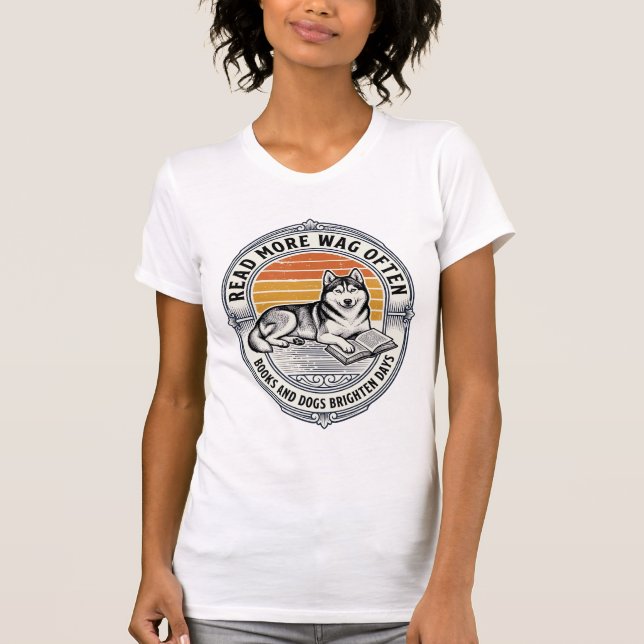 Camiseta de amante de libros para perros Grabado v (Anverso)