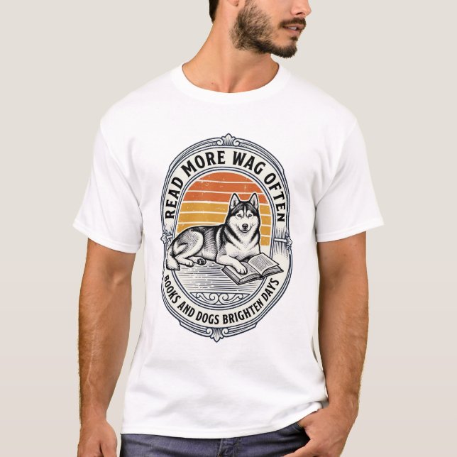 Camiseta de amante de libros para perros Grabado v (Anverso)