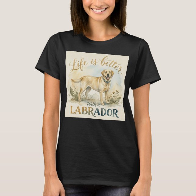 Camiseta de Amante de Perro Labrador Adorable (Anverso)