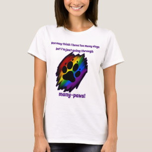 Camiseta de amante del perro muchas patas trenzas