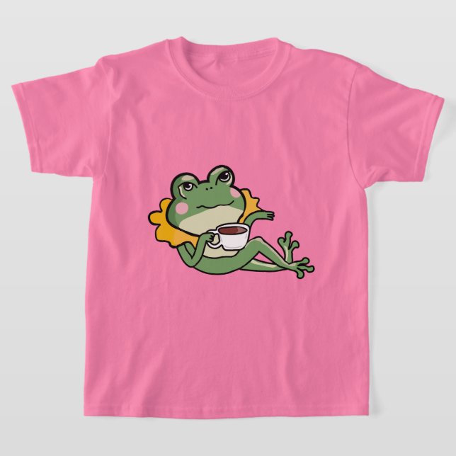 Camiseta de amante del té de la rana verde relajan (Distribución)